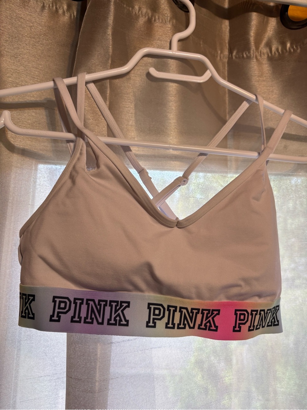 PINK Victoria's Secret Seamless V-Neck Bralette with Logo Band size small